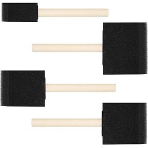 4 PCS Foam Paint Brushes Set, 1" 1.57" 2" 3" Sponge Paint Brush with Wooden Handle, Sponge Painting Tools for Details or Large Area Painting, Staining, Varnishes & DIY Craft Projects