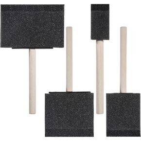 4 Pcs Foam Paint Brushes,4 Sizes Sponge Paint Brush with Wooden Handle Small Foam Brushes Black Sponge Brushes for Painting Staining and DIY Crafts(1", 2", 3", 4")