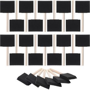فرش الطلاء Bates- Foam ، 3 "، 24 حزمة ، فرش أساتون أسود أسود للطلاء ، فرشاة الطلاء الإسفنج