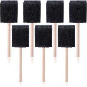 7 PCS FOAM PASHES ، 2 بوصة مقبض الخشب فرشاة الطلاء الإسفنج للحصول على التفاصيل ، تلطيخ ، الورنيش ، المساحة الكبيرة ومشاريع DIY الحرفية