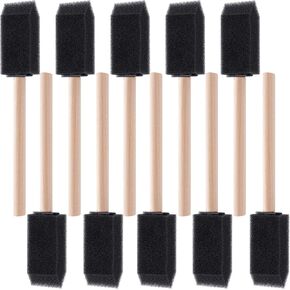 7PCS Foam Paint Brushes, 1.97 Inch Reusable Sponge Brushes for Painting, Easy Grip Small Foam Paint Brushes with Wooden Handles, Sponge Brushes for Varnishes, Staining, DIY Crafts - Black