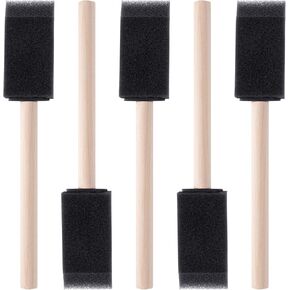 5Pcs Foam Paint Brushes, 1" Sponge Paint Brushes with Wood Handle for Painting, Details, Staining, Varnishes, DIY Crafting