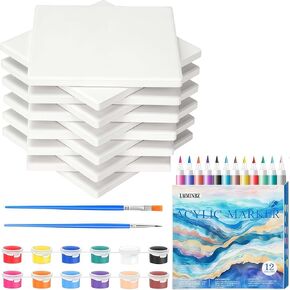 9 PCS Ceramic Tile for White Coasters to Paint Your Own Ceramic Unglazed DIY Art Craft Ready to Paint Ceramics 4x4in