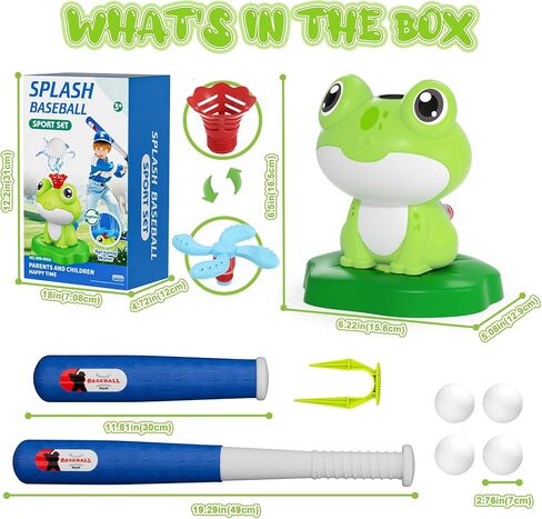 2-in-1 Water Sprinkler Baseball Toy for Kids Outdoor Play, 360° Rotating Spray and 2 Sprinkler Heads for Splashing and T-Ball Games, Toddler Summer Backyard Lawn Activities for Boys Girls Ages 3+ in Saudi Arabia