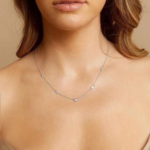 Gold Necklace for Women, 14k Gold Plated Diamond Station Necklace for Women,Dainty Gold Choker Necklace Minimalist Simple Gold Jewelry in Kuwait