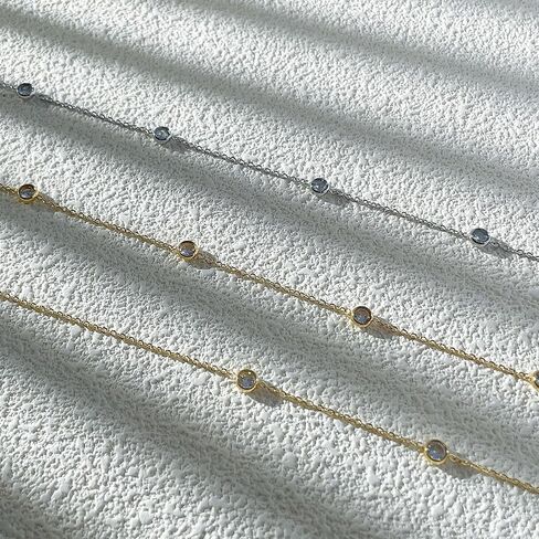 Gold Necklace for Women, 14k Gold Plated Diamond Station Necklace for Women,Dainty Gold Choker Necklace Minimalist Simple Gold Jewelry in Kuwait