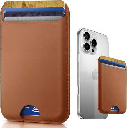 Magnetic Phone Wallet, Mag safe Wallet with Minimalist Pocket Cards Sleeve, Slim RFID Blocking Mag safe Card Holder for Back of iPhone 15/14/13/12, CFBlack in Saudi Arabia