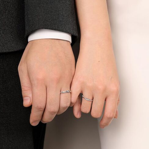 Meissa Intertwined Couples Rings for Men Women Infinity Engagement Rings for Couples Open Back Wedding Rings Handmade Bridal Jewelry, Set of Two Rings in Kuwait