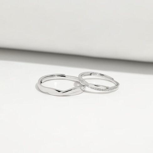 Meissa Intertwined Couples Rings for Men Women Infinity Engagement Rings for Couples Open Back Wedding Rings Handmade Bridal Jewelry, Set of Two Rings in Kuwait