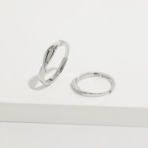 Meissa Intertwined Couples Rings for Men Women Infinity Engagement Rings for Couples Open Back Wedding Rings Handmade Bridal Jewelry, Set of Two Rings in Kuwait