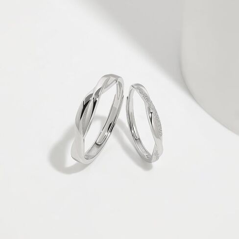 Meissa Intertwined Couples Rings for Men Women Infinity Engagement Rings for Couples Open Back Wedding Rings Handmade Bridal Jewelry, Set of Two Rings in Saudi Arabia