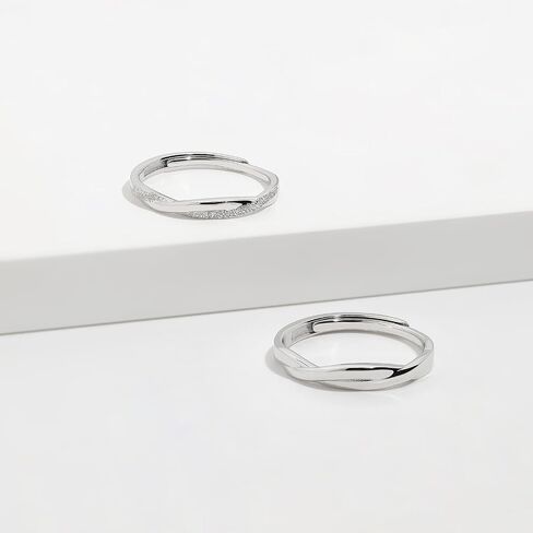 Meissa Intertwined Couples Rings for Men Women Infinity Engagement Rings for Couples Open Back Wedding Rings Handmade Bridal Jewelry, Set of Two Rings in Saudi Arabia
