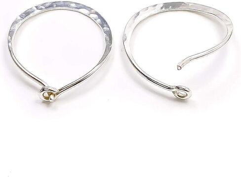 Silver Hoop Earrings for Women, 925 Sterling Silver, 15mm, Hammered Texture, Hoop Earrings Hypoallergenic Sensitive Ears, Hoop Earrings Set, Silver Earrings Nickel Free (15mm, Sterling Silver) in Saudi Arabia