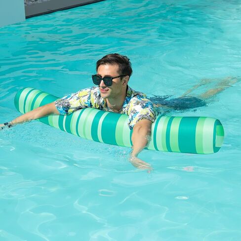 FindUWill 2 Pack Inflatable Swim Pool Noodles, Pool Noodles Floats for Adults, Soft Fabric Covered Large Swim Noodles for Lake, Beach in Saudi Arabia