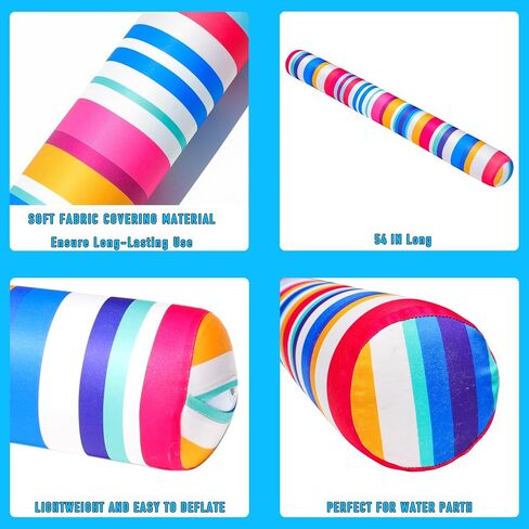 FindUWill 2 Pack Inflatable Swim Pool Noodles, Pool Noodles Floats for Adults, Soft Fabric Covered Large Swim Noodles for Lake, Beach in Saudi Arabia