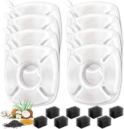 16 Pcs Cat Water Fountain Replacement Filters, 8 Pack Pet Fountain Filters 8 Pack Pre- Sponges Fit for 67oz, 95oz, 135oz Automatic Pet Fountain Dog Water Dispenser in Saudi Arabia