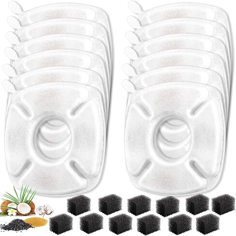 16 Pcs Cat Water Fountain Replacement Filters, 8 Pack Pet Fountain Filters 8 Pack Pre- Sponges Fit for 67oz, 95oz, 135oz Automatic Pet Fountain Dog Water Dispenser in Saudi Arabia