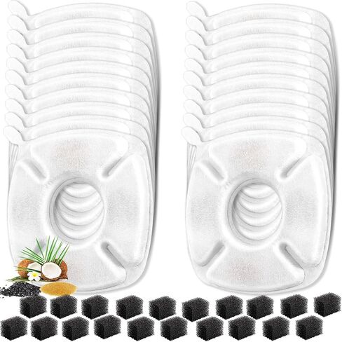 16 Pcs Cat Water Fountain Replacement Filters, 8 Pack Pet Fountain Filters 8 Pack Pre- Sponges Fit for 67oz, 95oz, 135oz Automatic Pet Fountain Dog Water Dispenser in Saudi Arabia