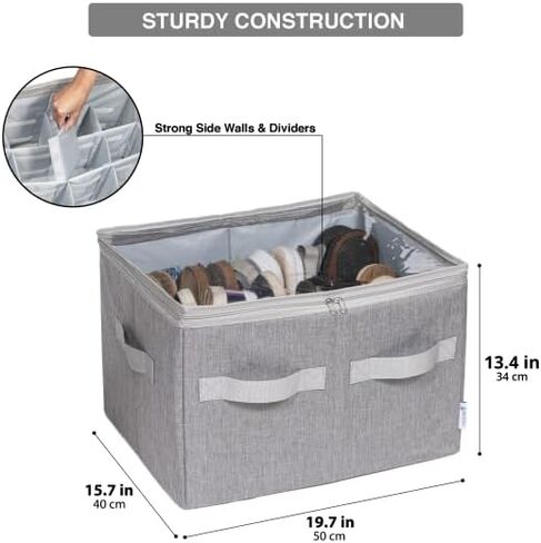 Moteph Shoe Organizer for Closet - Shoe Storage Organizer for Closet Organization with Clear Cover & Adjustable Dividers, Shoe Rack & Basket - (Light Brown, Small - 12 Pairs) in Kuwait