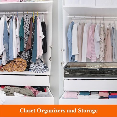 Vieshful 3 Pack Underbed Storage Bags 75L Foldable Clothes Bag Large Capacity Storage Containers with Clear Window Reinforced Handles Zippered Organizer Non-Woven for Comforters Blankets Bedding in Kuwait