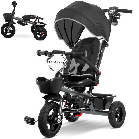 7-in-1 Tricycle for 18 Months to 5 Years, Rotatable Seat for Toddlers 1.5-3, Tricycle for 3-5 Years with DIY Stickers, All-Terrain Rubber Tires, Double Brake,Grey in Kuwait