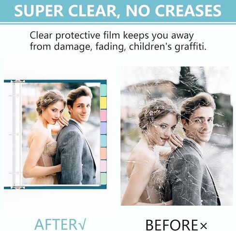 8 Set of 64 Pack Clear Binder Sheet Protectors for 3 Ring Binder Plastic Page Protector with 8 Tabs,Insertable Index Page Divider 8.5x11 Inch(Vintage) in Kuwait