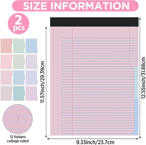 party greeting 12 Colors File Folder Notepad 2.6 Inch Expansion-Pack of 12-9.5 x 12.5 Inch Notebook Folders Organizer for File Filing, Document, Clipboard Organization for Office Home School-Boho in Saudi Arabia