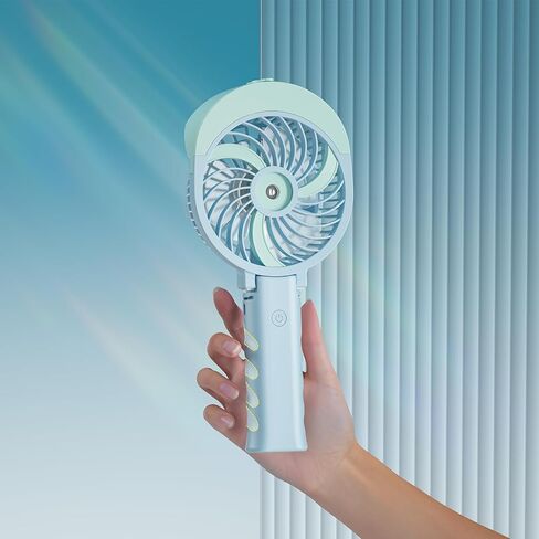 HandFan Personal Misting Fan, 55ml Large Water Tank, Poratable Handheld Rechargeable Mister Fan, Battery Operated Mist Fan, 180°Foldable, 3 Speeds, for Travel, Beach, Outdoors(Green) in Kuwait