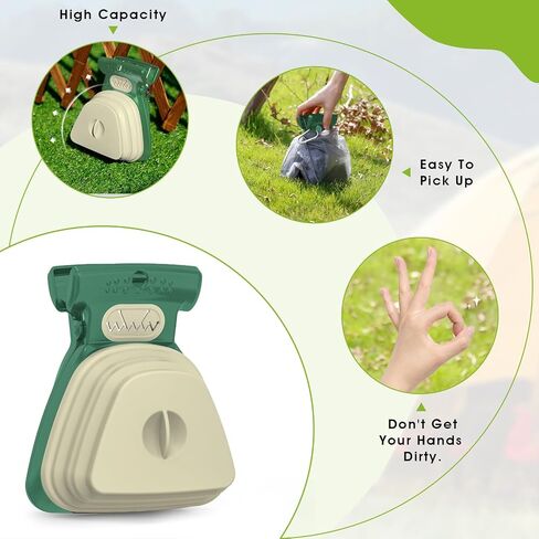 SUPERDESIGN Dog Pooper Scooper, Pooper Scooper for Small and Large Dogs, Dog Poop Scooper for Yard, Pooper Scooper with Bag Attachment and Leash Clip, Ideal for Walks, Travel and Camping (Large,Black) in Kuwait