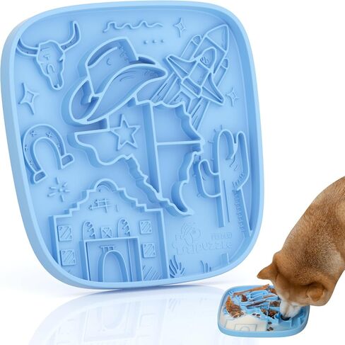 Silicone Lick Mat for Dogs,Rich and Innovative Textured Dog Food Mat,Slow Feeder Dog Mat for All Breed Dogs, Ideal Size to Hold 3 Cups of Variety Food,Dishwasher Safe,Purple in Saudi Arabia