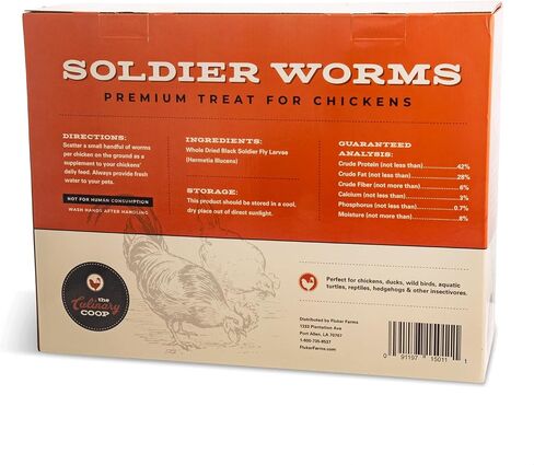 Fluker Coupinary Coop Bulk Soldierwordworms ، ديدان جندي جفاف عضوي ممتاز للبروتين العالي من الدجاج ودجاج أوميغا 3 للطيور البرية ، الزواحف ، ودجاج الدجاج للدجاجات ، 10 رطل ، in Kuwait