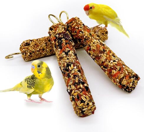 3PCS Parakeet Treat,Natural Parrots Treat Sticks,Vegetable & Grain Style Sticks,Bird Treats for Cockatiel Lovebirds Budgies Canary Finches Conure in Kuwait