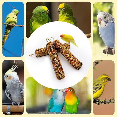3PCS Parakeet Treat,Natural Parrots Treat Sticks,Vegetable & Grain Style Sticks,Bird Treats for Cockatiel Lovebirds Budgies Canary Finches Conure in Kuwait