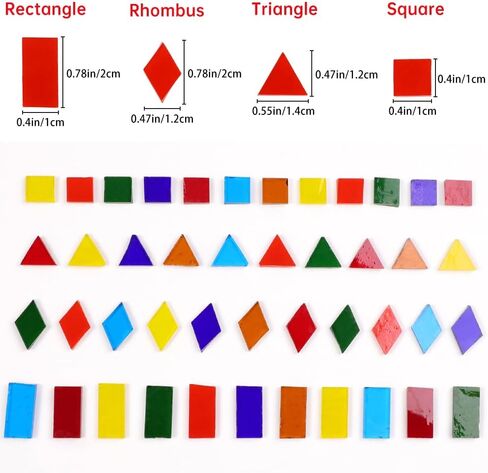 Mosaic Tile Stained Glass 4 Mixed Shapes Mosaics Tiles Pieces for DIY Crafts Suppliers, Tiffany Lamps Candles Photo Frame (All) in Saudi Arabia