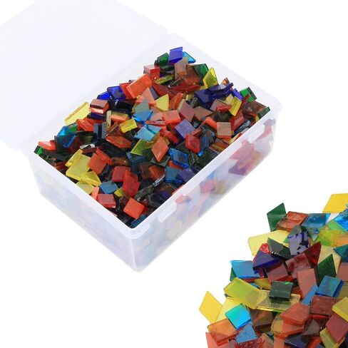 Mosaic Tile Stained Glass 4 Mixed Shapes Mosaics Tiles Pieces for DIY Crafts Suppliers, Tiffany Lamps Candles Photo Frame (All) in Saudi Arabia