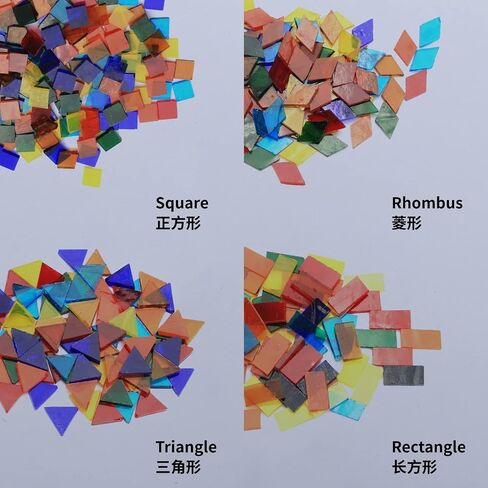 Mosaic Tile Stained Glass 4 Mixed Shapes Mosaics Tiles Pieces for DIY Crafts Suppliers, Tiffany Lamps Candles Photo Frame (All) in Saudi Arabia