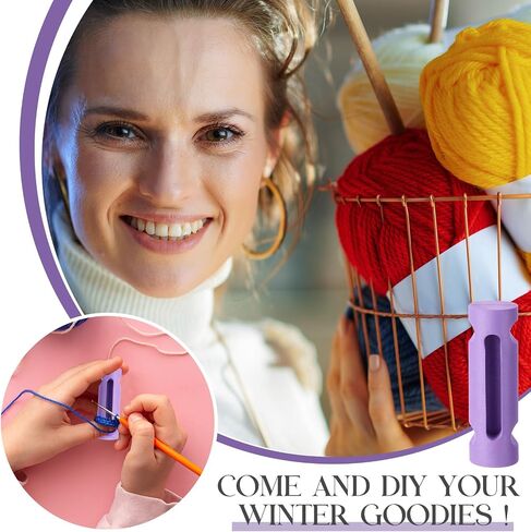 Threlaco 1 Pack Circle Crochet Tool 4 inch All Yarn Sives Circle Corchet Tool Mool Like Cown Cowning Circle Stitch Yarn Tension Telect and Guide Guide Tool حامل الكروشيه للمبتدئين (الأرجواني) in Kuwait