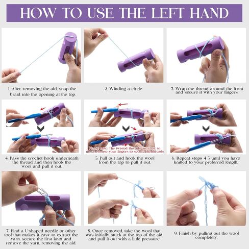 Threlaco 1 Pack Circle Crochet Tool 4 inch All Yarn Sives Circle Corchet Tool Mool Like Cown Cowning Circle Stitch Yarn Tension Telect and Guide Guide Tool حامل الكروشيه للمبتدئين (الأرجواني) in Kuwait