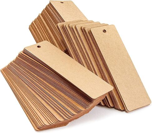 Juvale 300 Pack Bulk Blank Bookmarks to Decorate, White Plain Cardstock Page Markers with Hole for Gift Tags, Price Hanging Labels, DIY Art and Craft Projects (6 x 2 Inch) in Saudi Arabia