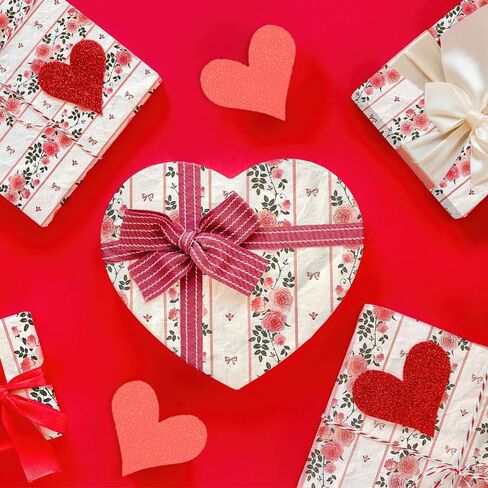 Valentines Tissue Paper, 100 Sheets Valentine Tissue Paper 14 x 20 Inches Valentines Gift Wrapping Paper Tissue Paper Bulk for Valentine's Wedding Anniversary Mother's Day Birthday Gifts Party Decor in Saudi Arabia