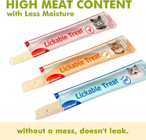 High Meat Content Lickable Wet Cat Treats, Healthy Squeezable Soft Puree Cat Snacks - 0.5 Ounces Each Tube, 20 Tubes in Kuwait