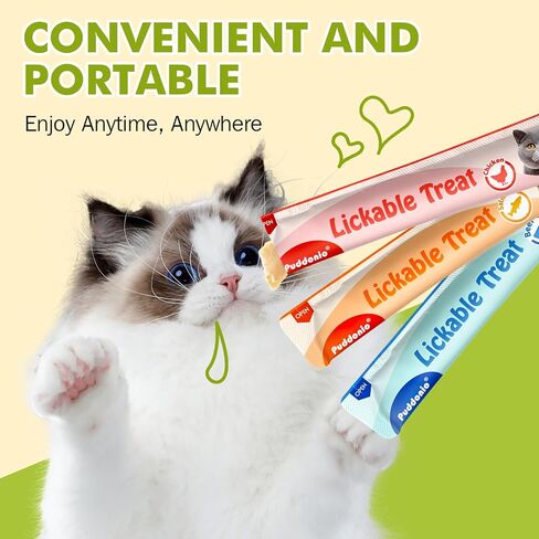 High Meat Content Lickable Wet Cat Treats, Healthy Squeezable Soft Puree Cat Snacks - 0.5 Ounces Each Tube, 20 Tubes in Kuwait