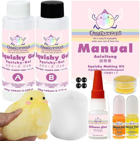 FUNSHOWCASE Taba Squishy Maker Big Chick Silicone Mold+Gel+Kits Fufu Squish Making Pack in Saudi Arabia