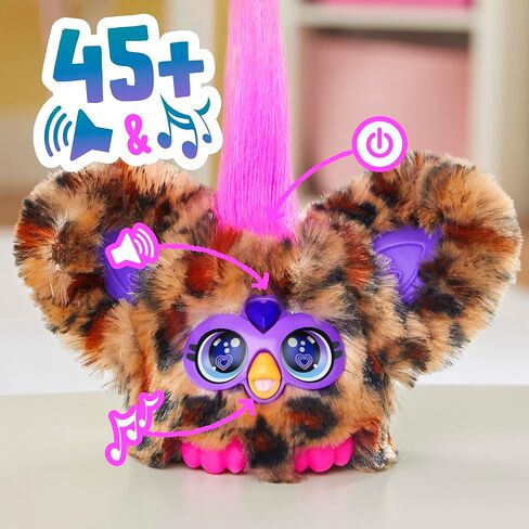 Furby Furblets Ty-Bee Mini Friend, Electronic Plush Toys for Girls & Boys 6+, Orange Tiger, Speaks Furbish & Plays Music, Series 4 in Saudi Arabia