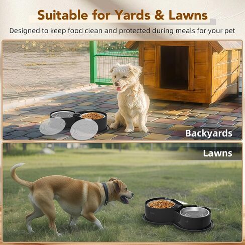 Stainless Steel Dog Bowl Set with Lids, 304 Metal Dual Food & Water Bowls for Dogs & Cats, Large Capacity Pet Feeder with Cover Keeps Food Fresh, Anti-Skid Dog Dish for Small/Medium/Large Pets in Saudi Arabia
