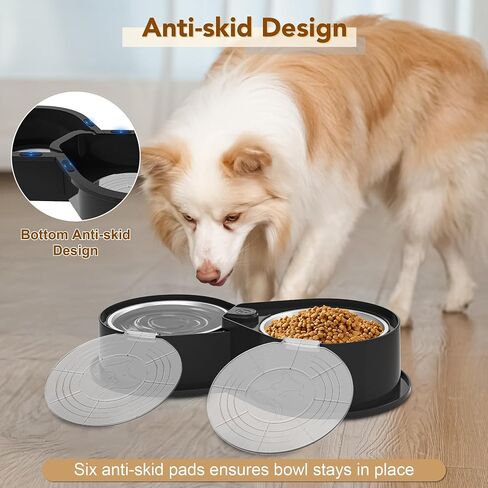 Stainless Steel Dog Bowl Set with Lids, 304 Metal Dual Food & Water Bowls for Dogs & Cats, Large Capacity Pet Feeder with Cover Keeps Food Fresh, Anti-Skid Dog Dish for Small/Medium/Large Pets in Saudi Arabia