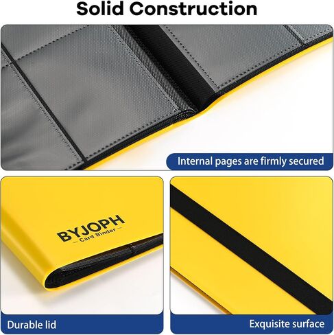 Card Binder 9 Pocket Trading Card Album Folder 22 Pages 396 Card Capacity Sports Card Binder Premium Card Binders Compatible with MTG TCG Baseball Cards (Yellow) in Kuwait