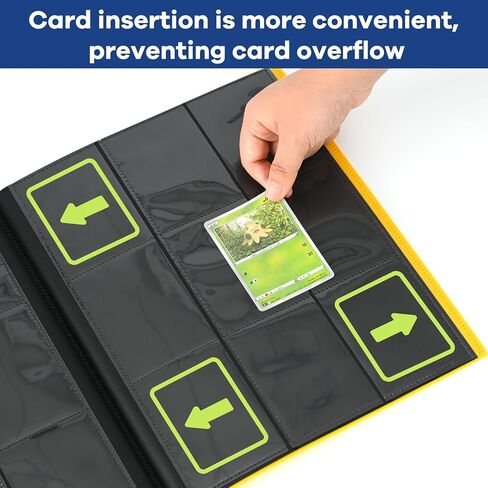Card Binder 9 Pocket Trading Card Album Folder 22 Pages 396 Card Capacity Sports Card Binder Premium Card Binders Compatible with MTG TCG Baseball Cards (Yellow) in Kuwait