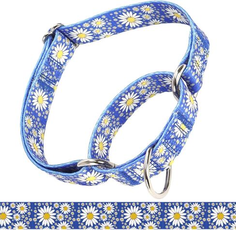 طوق Martingale للكلاب المتوسطة ، طوق الكلب الفتاة مع زهور ديزي ، والخدمة الشاقة لا سحب الكلب طوق تصميم الكلاب ، مثالية للتدريب ، المشي ، الصيد (الوردي الساخن ، ل) in Kuwait