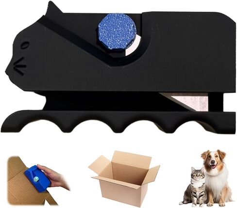 Cardboard Cutter for Cat Scratchers - 3D Printed Kitten Shaped Tool, Handheld Cardboard Cutter for DIY Cat Scratchers, Cardboard Strip Cutter for Pet Owners (Black) in Saudi Arabia